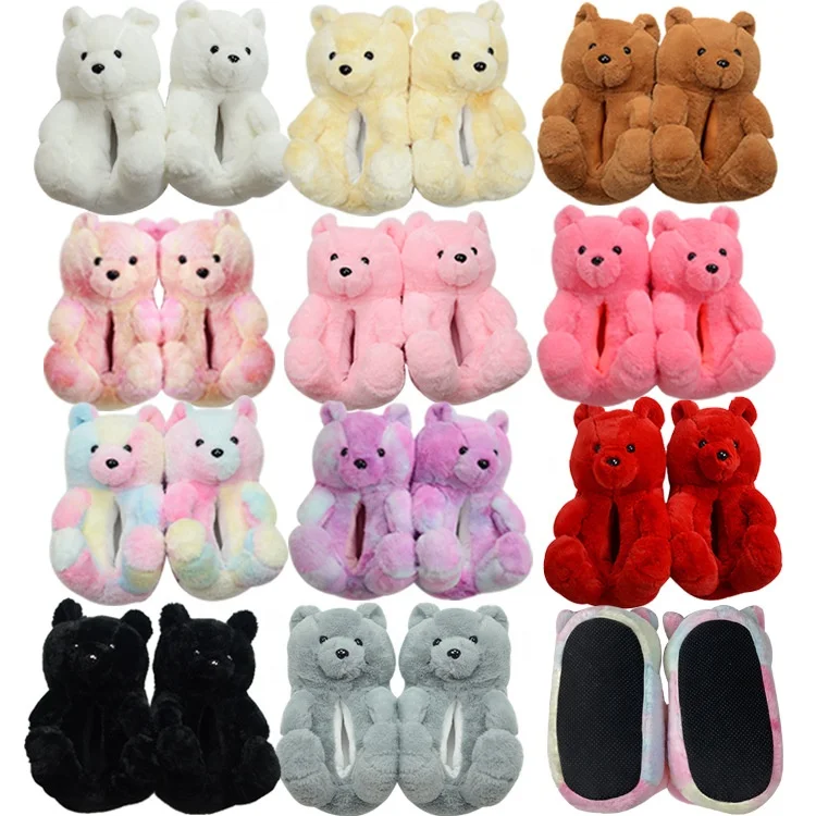 One Size Home Plush Fur Slippers Female Winter Warm Indoor Animal Shoes All  Color House Teddy Bear Slippers For Women Girls - Buy Female Winter Warm  Slippers,Teddy Bear Slippers For Women Girls,Teddy