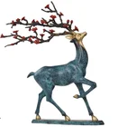 Decoration Deer Indoor Home Decoration Small Size Beautiful Color Brass Sika Deer Statue