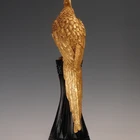Resin Resin Resin Figurines Resin Home Decorations Golden Foil Resin Animal Resin Figurines Bird Parrot