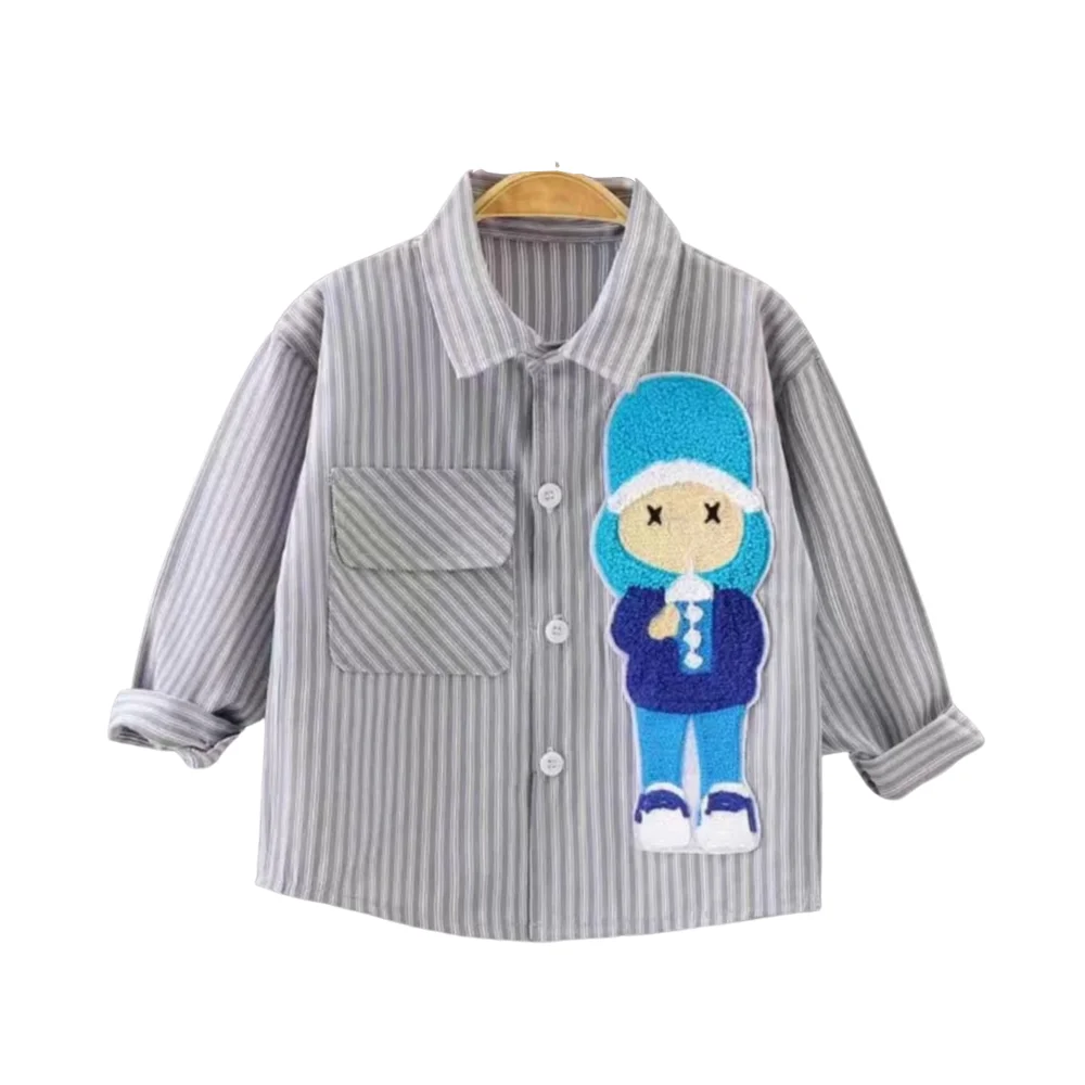 Unisex Boys & Girls Fashion Wear Clothing Set Tops Summer Kids Shirts Short Sleeve Letter Printing Boys Denim Shirts For Girls