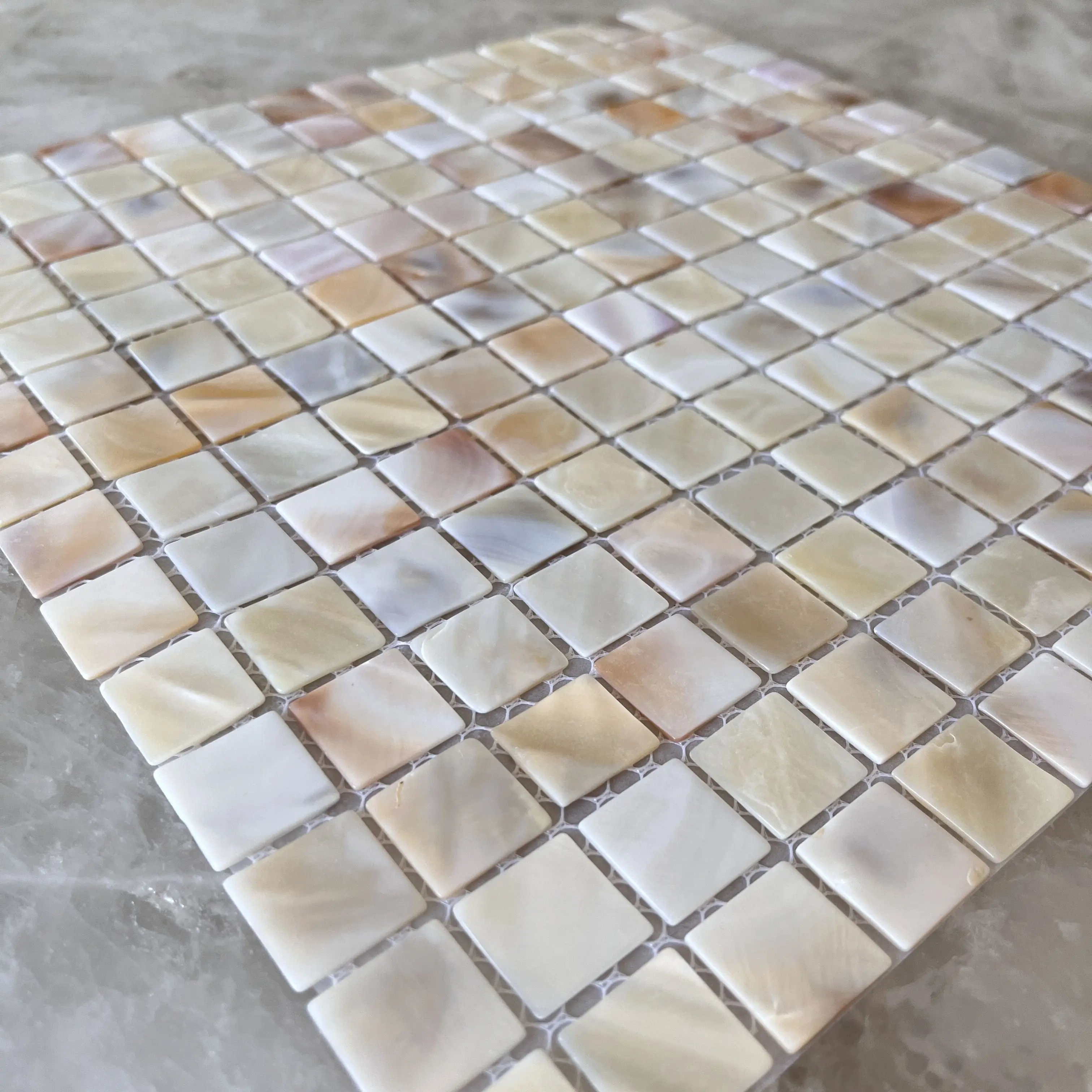 product ydstone 10mm thick pearl shell mosaic wall tiles waterproof square mesh for home decorative back for bedroom hotel and dining-5