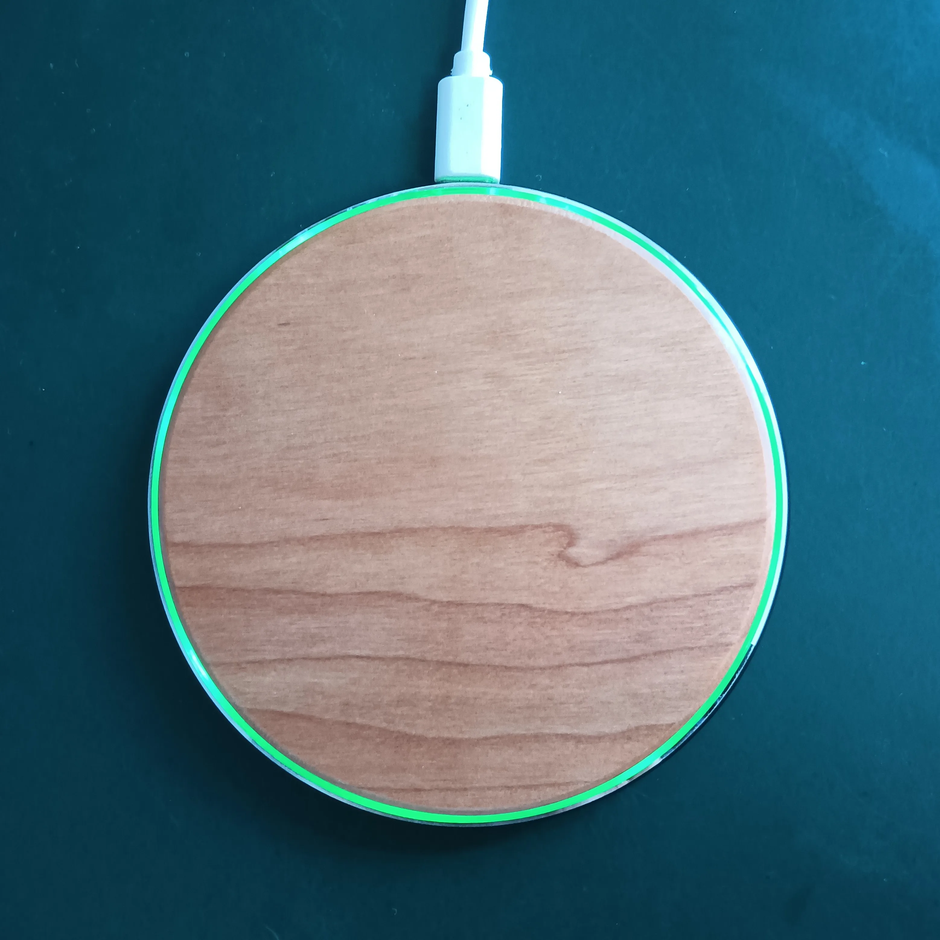 UUTEK X8-W Universal 15W Wood Wireless Charger for Smart Phone Portable Charger Round Desktop Fast Charger
