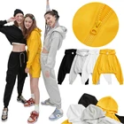 Cotton Women Hoodie For Custom Solid Color Cotton Sports Women Hoodie Crop Top Sweatshirt For Women