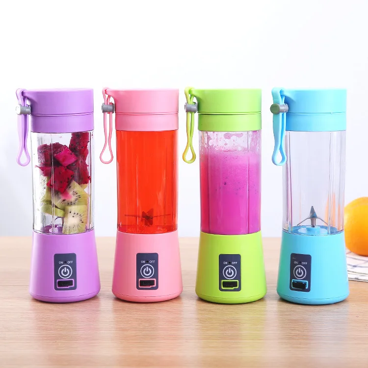 TOP21  Mini USB Rechargeable Home Blender And Mixer 6 blades Juice Plastic Electric Juicer Cup Portable Blenders