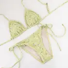 Beachwear Custom Beachwear Women Sexy Thong Swimwear Women Bikini Set Solid Color Bathing Suit