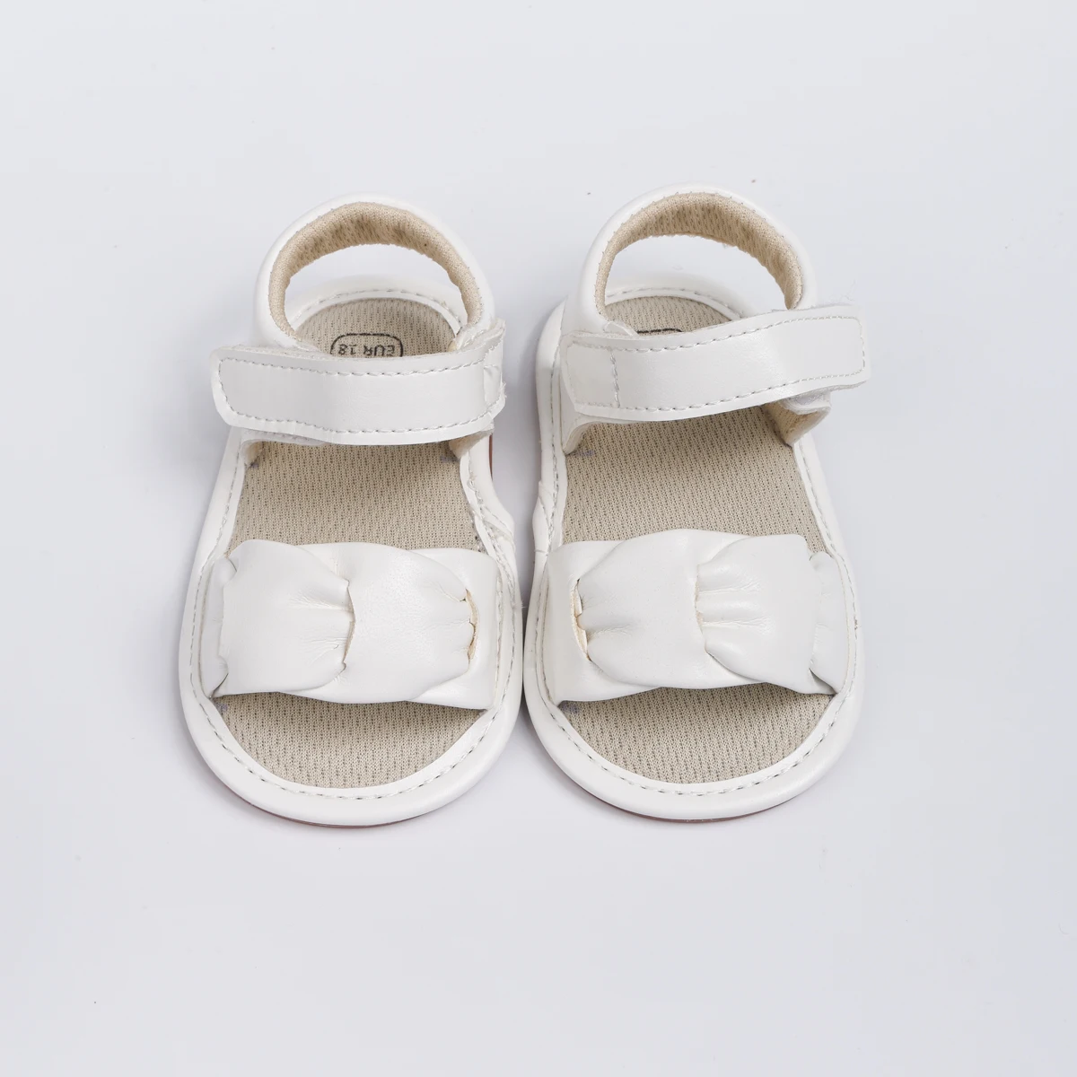 Factory Customized New Fashion PU Upper White Anti-Slip Sole Baby Sandals & Slippers Baby Shoes