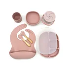 Baby Top Seller Baby Supplies Silicone Baby Feeding Set Newborn Set Gift Baby Plate Set