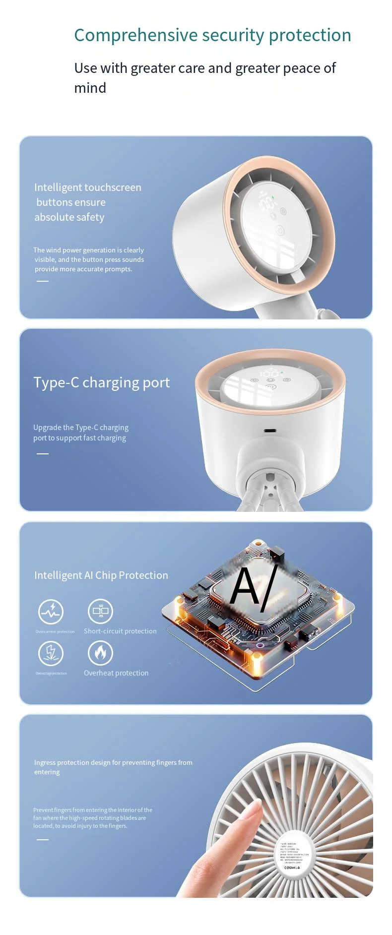 Mini Portable Fan, USB, Plastic - detail 36