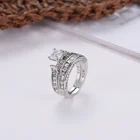 Diamond Ring Wholesale A Pair Of Large Zircon Zircon Diamond Fashion Bridal Wedding Love Ring