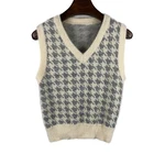 Vest 2021 Autumn And Winter Sexy Girl Vest Vest Cartoon Pattern Knitted Vest Women V-neck Sleeveless