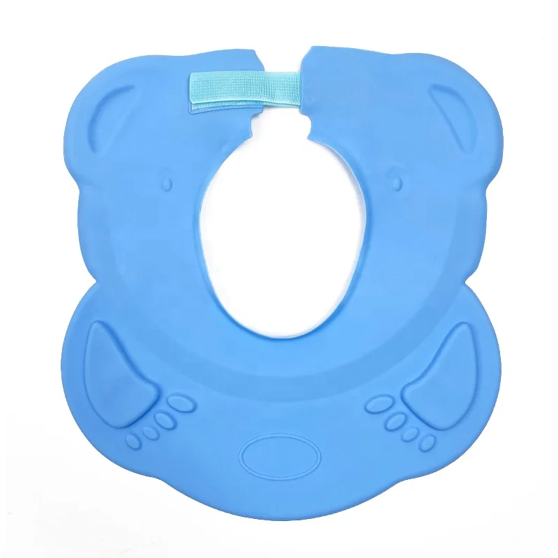 Wellfine Children Shower Cap with Tie Adjustable Shampoo Bathing Protection Hat Waterproof Silicone Baby Shower Cap