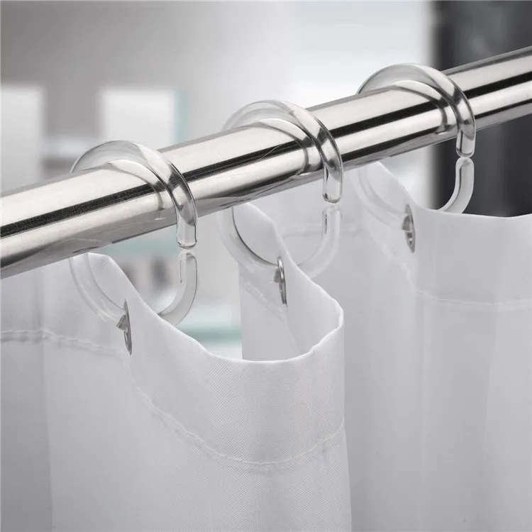 12 x Shower Curtain Rings Curtain C Rings Hook Hanger Bath Drape Loop Clip Glide 