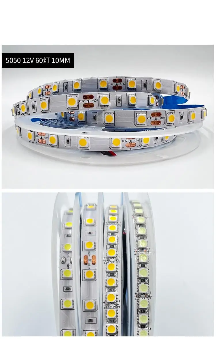 DC12V/24V Strip Light 5050 60LEDS/M 120LEDS/M Single Color 5050 Warm White/Neutral/Cold White