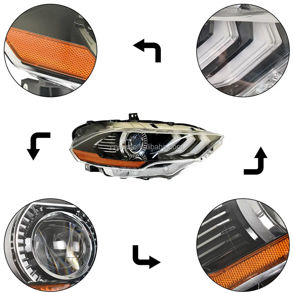 sản phẩm oem phụ tùng ô tô bộ thân xe trước bên trái bên phải đèn pha drl đèn pha led cho ford mustang 2018 2019 2020 2021-39