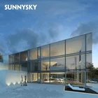 Curtain Wall Residential Modern Style Aluminum Frame Frosted Glass Curtain Wall