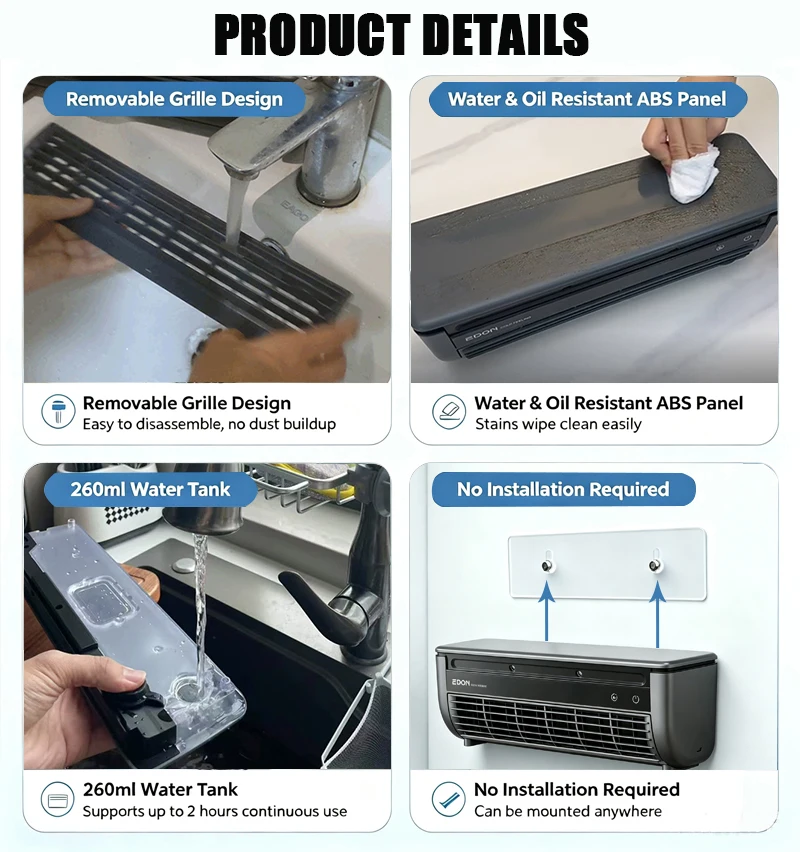 Rechargeable Charging Cooling Fan, Cordless, Portable, Wall - detail 14
