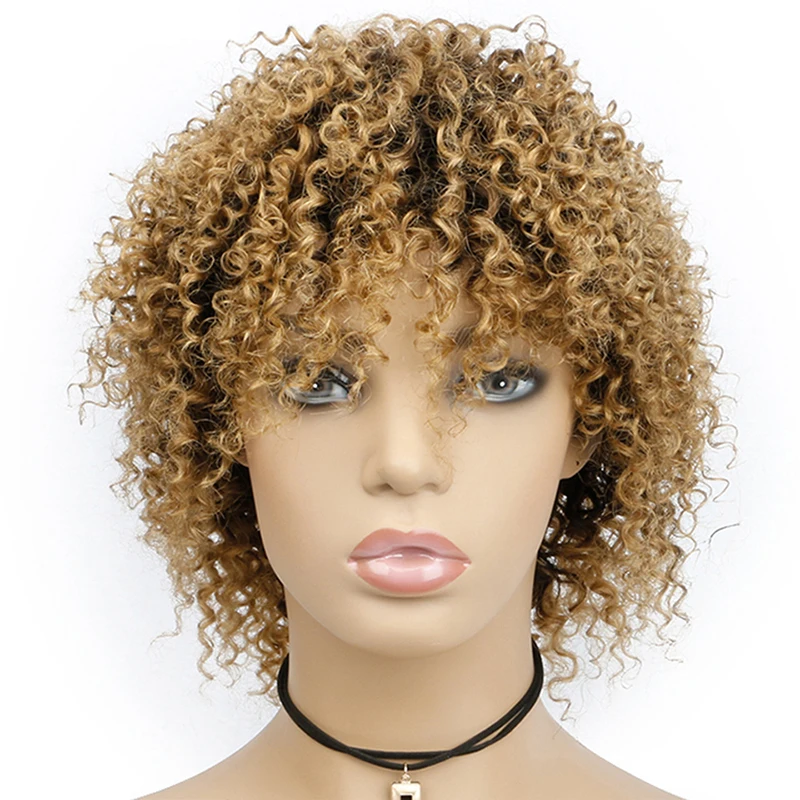 kinky curly wig blonde