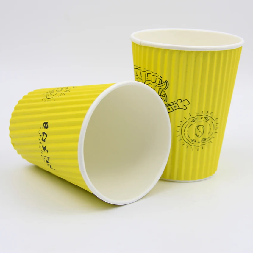 Oz Disposable Custom Ripple Wall Coffee Paper Cup With Lids Buy