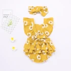 Summer INS Children Summer Daisy Print Baby Girl Dress With Bow Children's Clothes