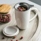 Coffee White Elegant High Quality Custom Afternoon Tea Coffee Ceramic Mugs With Infuser And Lid