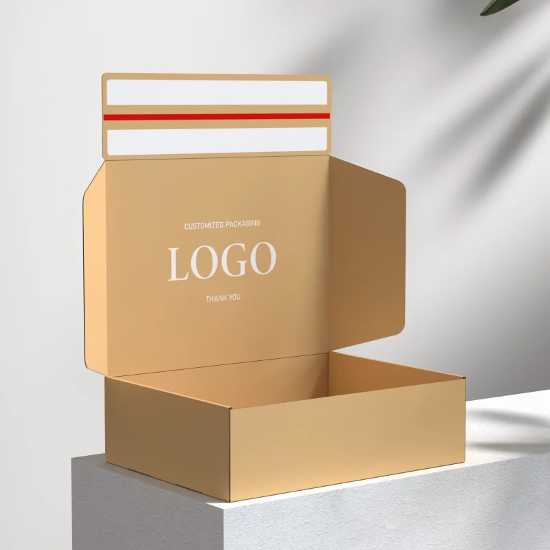 product digital printing corrugated kraft paper mailer boxes with tear zipper-2