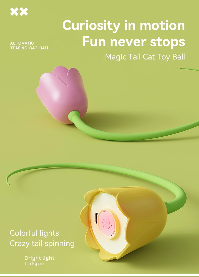 New Electric Cat Teaser Stick Automatic Rotation Colorful Lights Silent Pet Toys for Dogs and Cats Pet Products manufacture