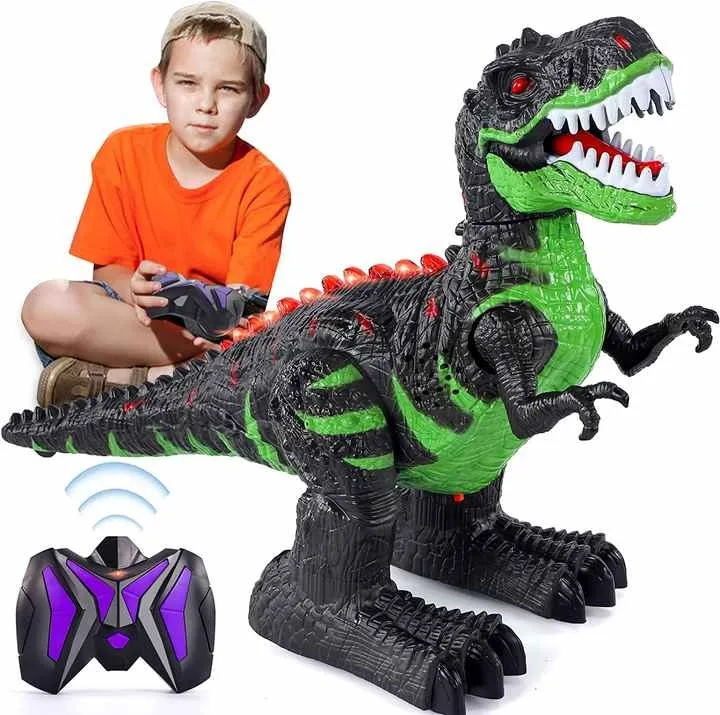EPT Kids Rechargeable Electric Walking T-rex Dino Remote Control Walking Led Robot Rc Dinosaur Toys