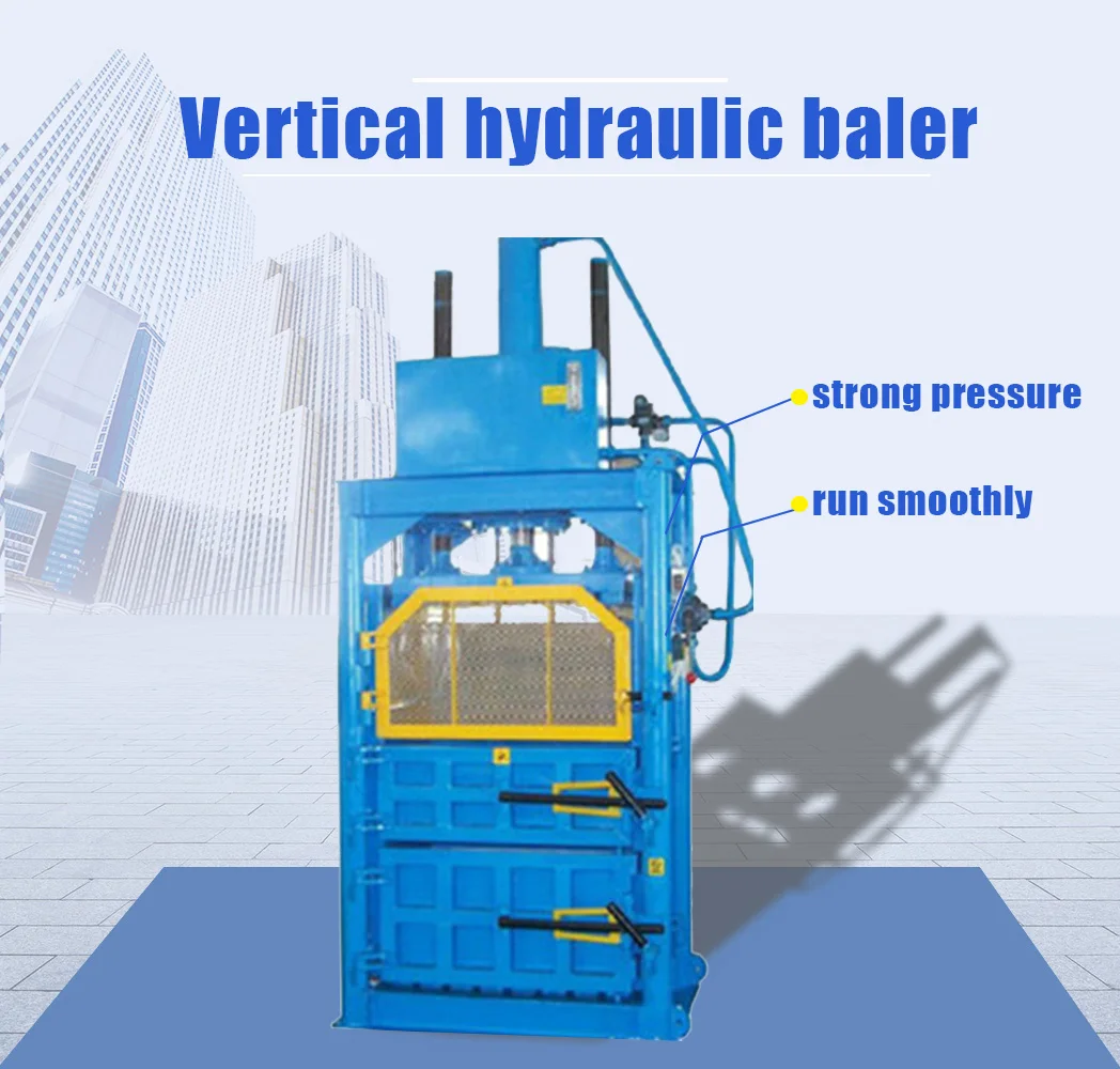 Hydraulic Driven Recycling Vertical Baler Equipment Wool Baling Press