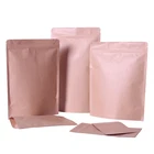 Kraft Stand Up Paper Bag Stand Up Pouch Aluminium Foil Bag Brown Paper Kraft Bags With Zipper Snack Paper Bag