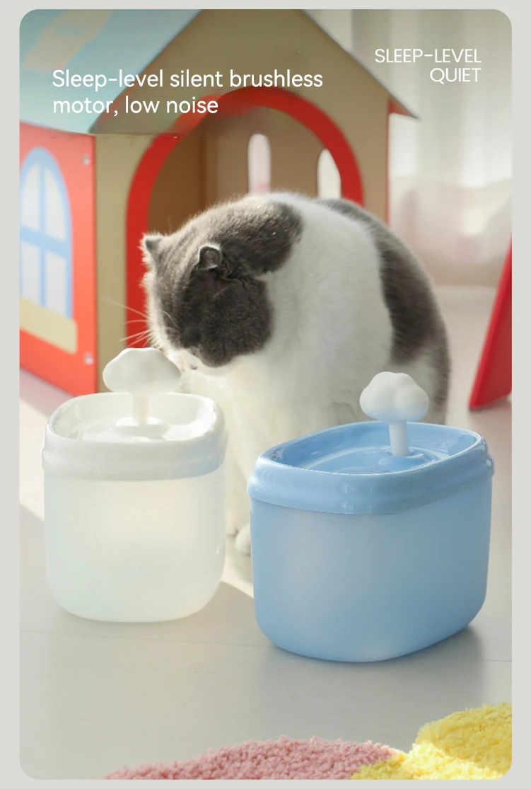 New Cute Cloud Shaped Silent Smart Pet Water Fountain 2.5L Large Capacity Automatic Circulation Pet Water Dispenser Pet Supplies factory