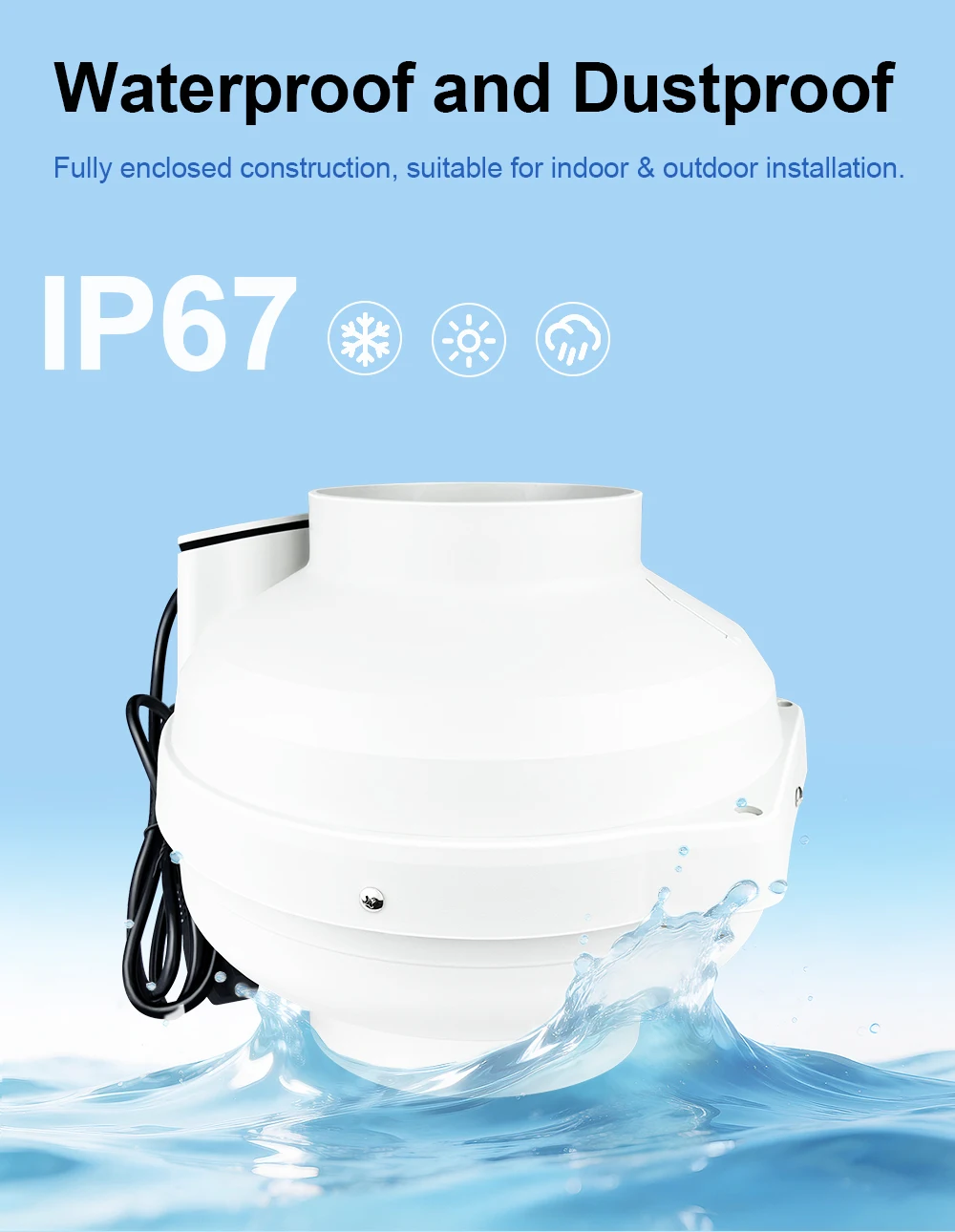 Eco-watt Mixed-flow Duct Fan, DCFAIR, 200mm, Plastic - detail 24