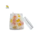 Jars 500ML 17OZ Square Food Grade Plastic Package Container With Lids Empty Clear Candy Pet Plastic Jars
