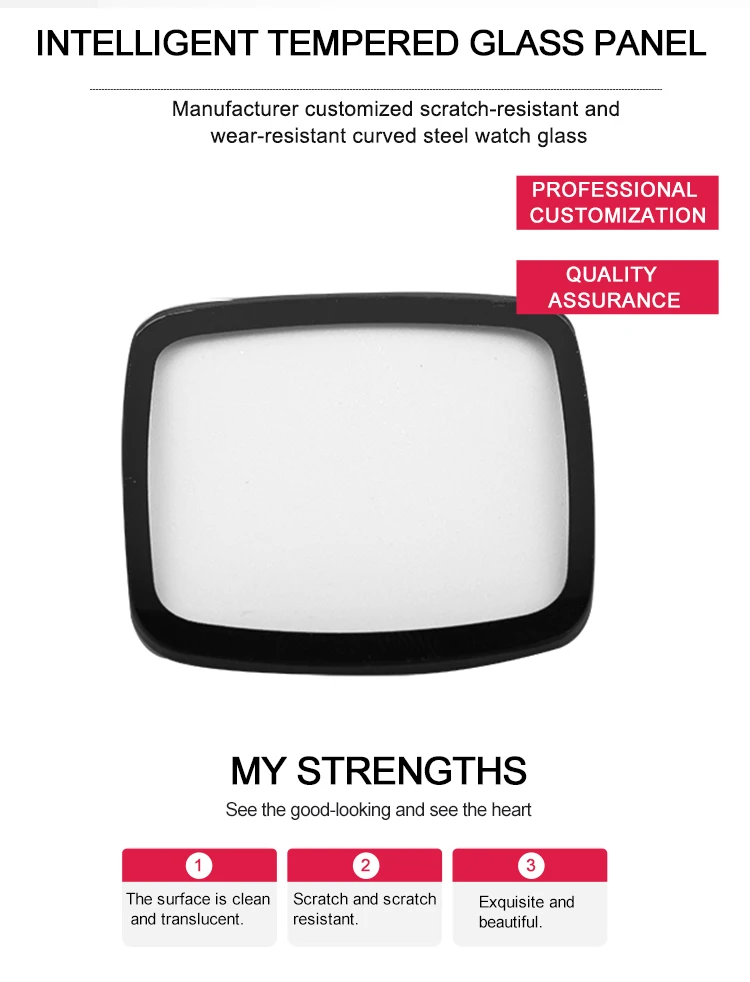 Manufacturer-customized anti-scratch and wear-resistant curved steel watch glass