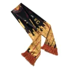 Logo Soccer Team Football Woven Fans Scarf Wholesale Custom Logo Printing Double Side Soccer Team Scarf With Fringes