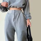 Sweatshirt Oversized Women Sweatshirt Crop Top Oversize Women Sportswear 2 Pieces Sweatpants Sweatshirt Set For Women