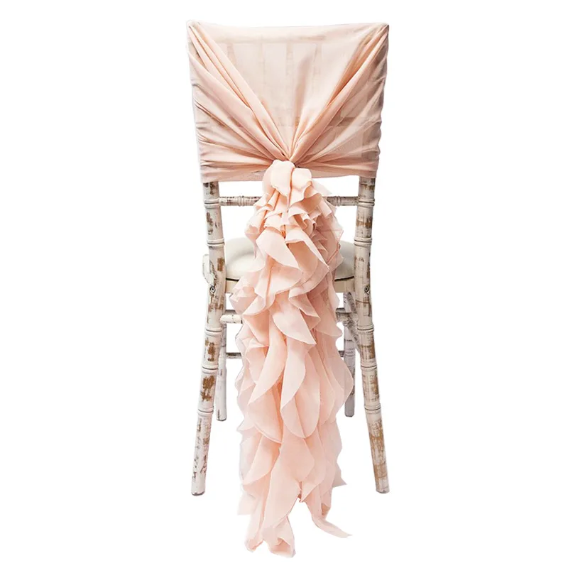 Beautiful chiffon curly willow chiavari chair cover