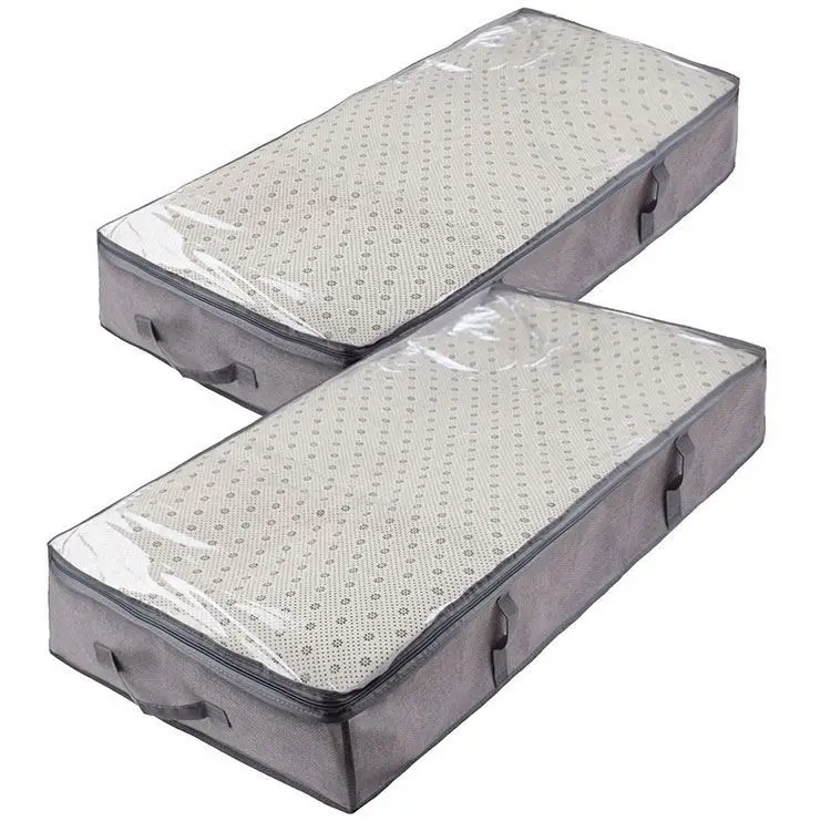 Hot sale visual PVC bedding blanket storage bag Sturdy 4 Sidewalls Underbed Storage Containers for Blankets Clothes Sweater