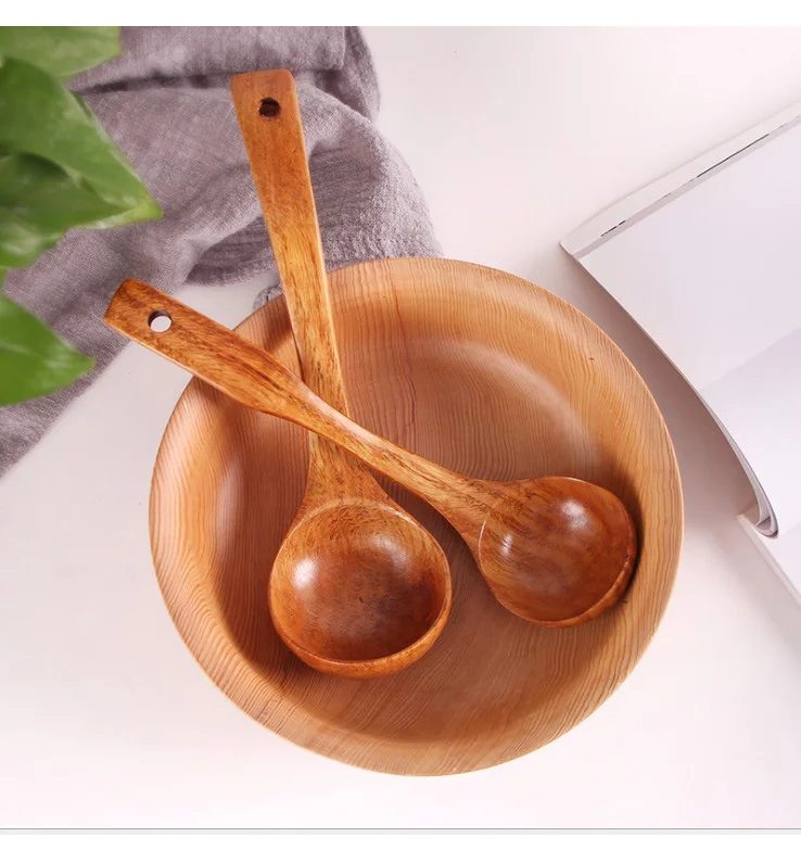 Wholesale Wood Stir Fry Spatula Non-stick Long Handle Hot Pot Spoon Wooden kitchen utensil set