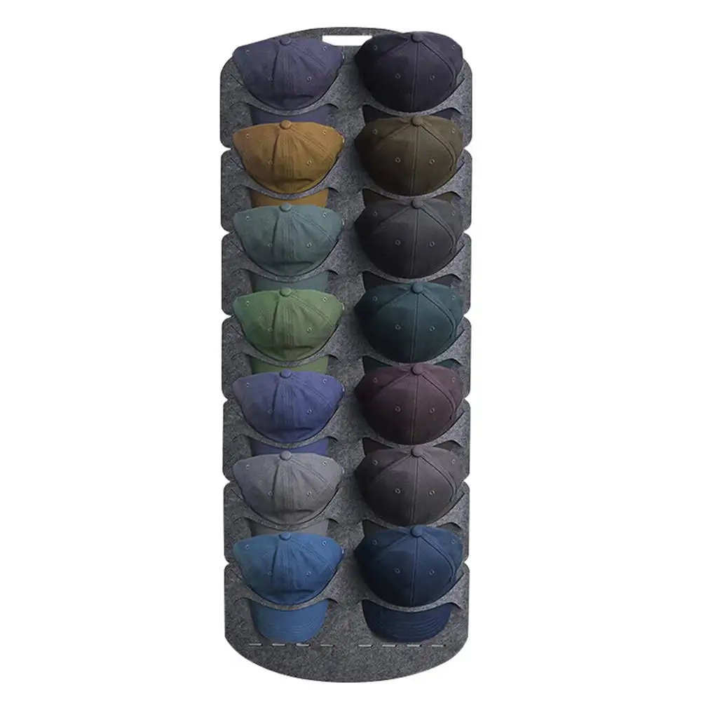 Hat Rack for Baseball 14 Pockets Hat Organizer can Hanging Over The Door Hat Storage Stand Closet Wall with Large Pockets