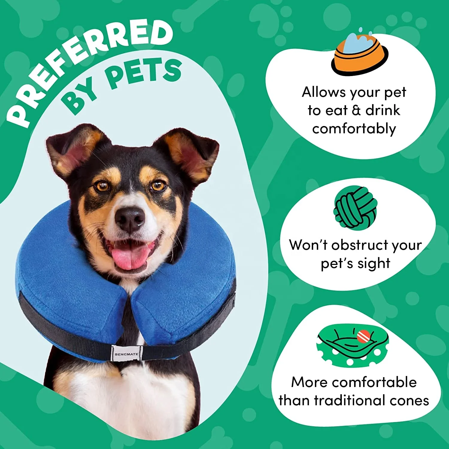 Protective Inflatable Collar For Dogs And Cats Soft Pet Recovery Collar