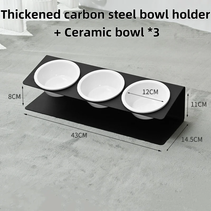 New Pet Bowl Holder Set Thickened Carbon Steel Frame Stable and Not Easy to Topple Diagonal Neck Guard Ceramic Bowl Pet Products manufacture
