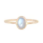 Sterling Silver Ring Rainbowking Vintage Classic 925 Sterling Silver Oval Moonstone Gold-plated Jewelry Ring For Women
