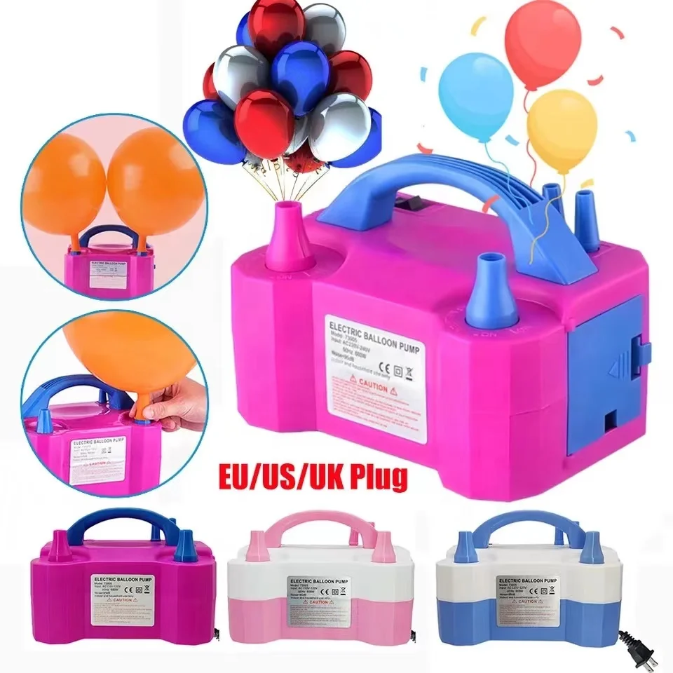 220V Balloon Air Pump Electric High Power Two Nozzle Air Blower Balloon Inflator Pump Fast Inflatable Tool For Party