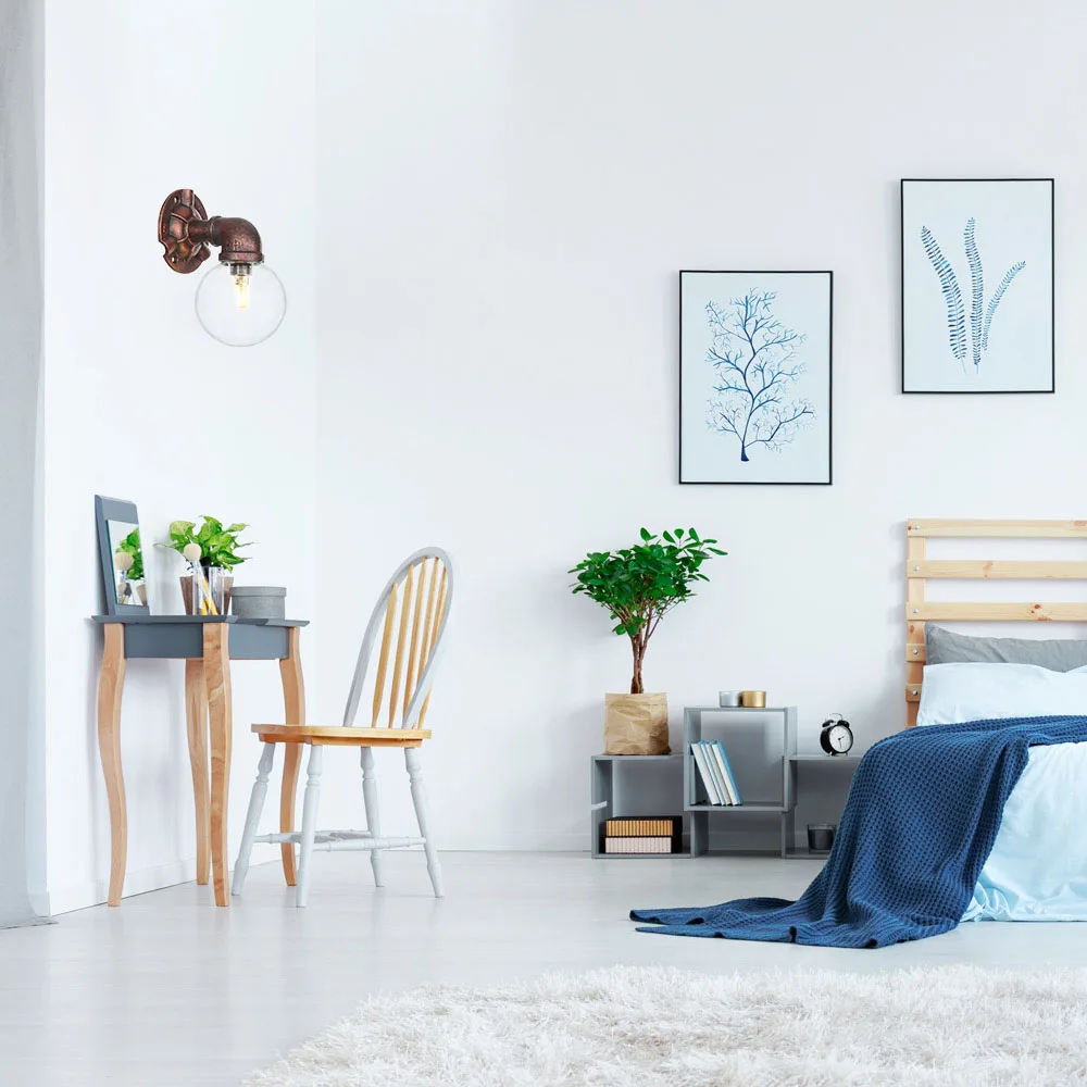 Hot sales Nordic Iron water pipe vintage wall lights for bar loft Indoors