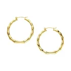 Hoop Gift Hiphop Sexy Stainless Steel Gold BAMBOO Hoop Earrings Statement Women Jewelry As Fashion Lady Gift