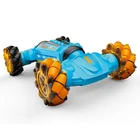 Rc 2.4G Double Side Radio Control Twisting Stunt RC Car With Light 4WD Dual Remote Sensing Hand Gesture RC Car For Kids