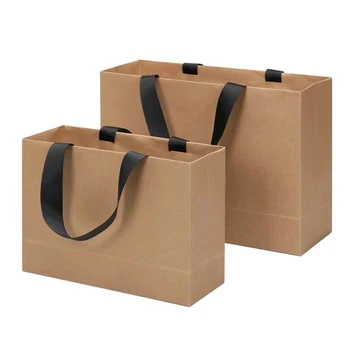 Custom Logo Luxury Clothes Jewelry Gift Packaging Shopping Eco Hard Plain Kraft Paper Bags