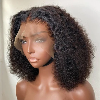 Cheap Afro Kinky Curly Short Bob Wigs Human Hair Lace Front Brazilian Bob Wig Hd Full Lace Human Hair Wig For Black Women Vendor