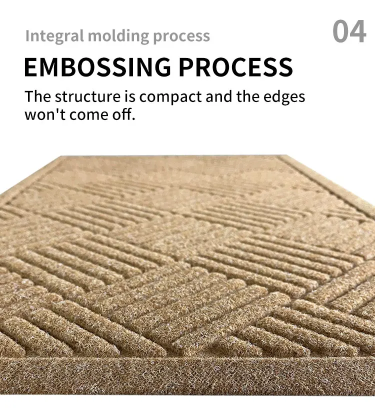 Hot Sale Custom Coconut Brown Entrance Door Mat Non-Slip Outdoor with Modern Embossed Design Washable Feature(图7) Hot Sale Custom Coconut Brown Entrance Door Mat Non-Slip Outdoor with Modern Embossed Design Washable Feature(图7)
