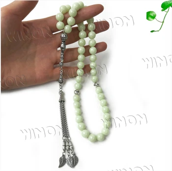 10MM  45 beads Natural Luminous Stone Prayer Beads Glow in Dark Bracelet Necklace Muslim Rosary Islamic gifts muslim rosary